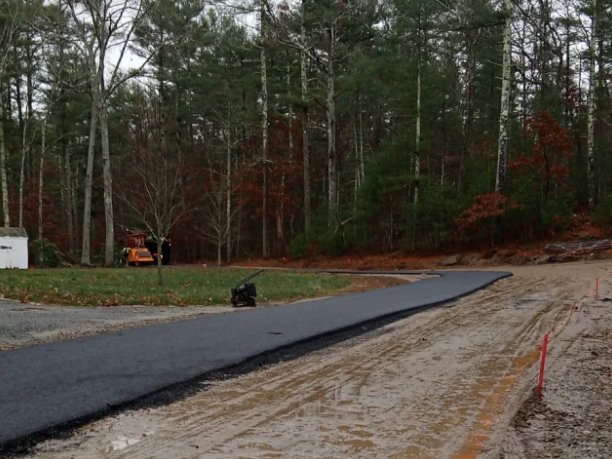 a freshly paved road
