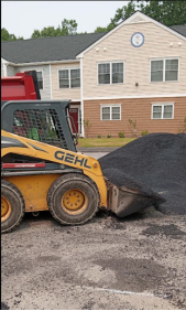 paving truck residential driveway